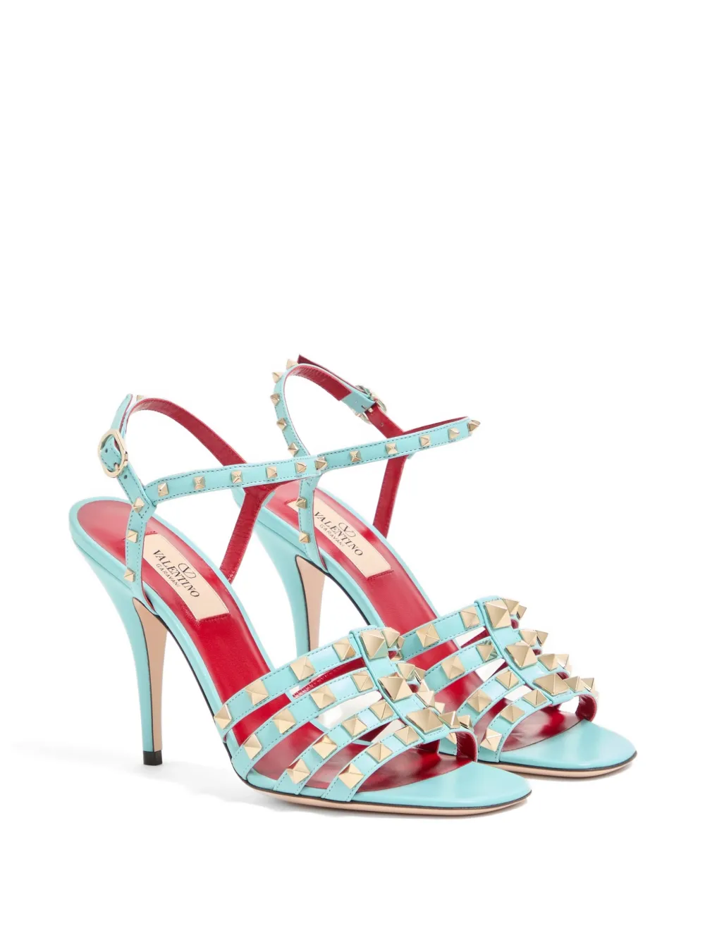 Valentino Garavani Rockstud sandalen 100 mm Blauw