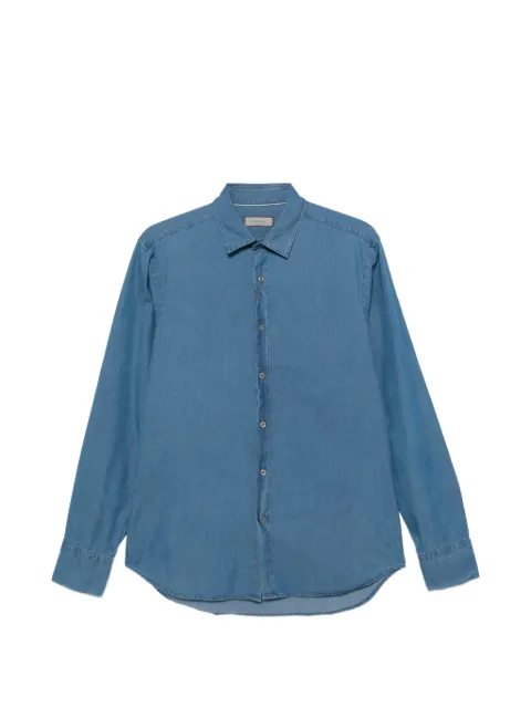 Canali stone-wash denim shirt