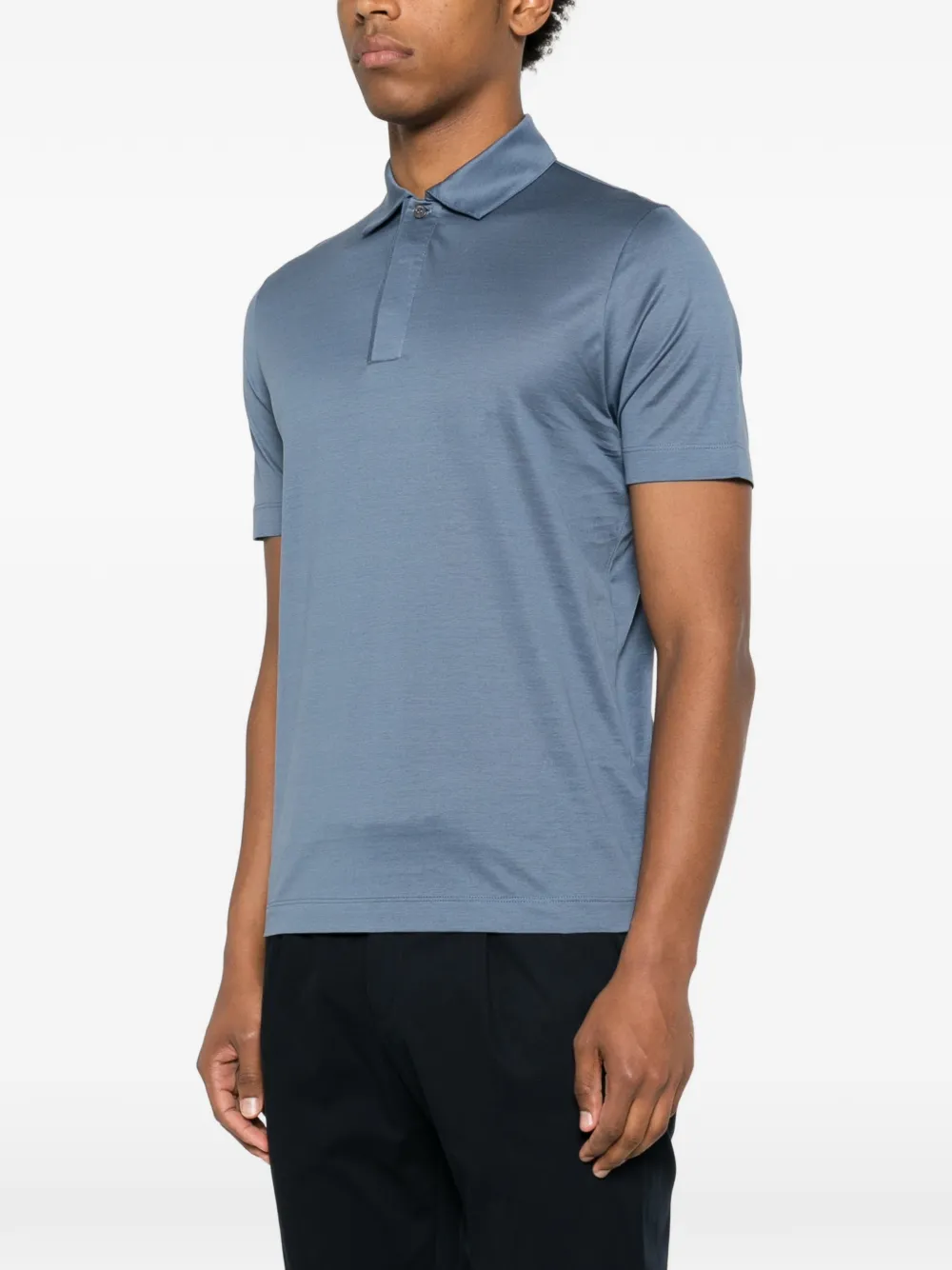 Canali Poloshirt met korte mouwen Blauw