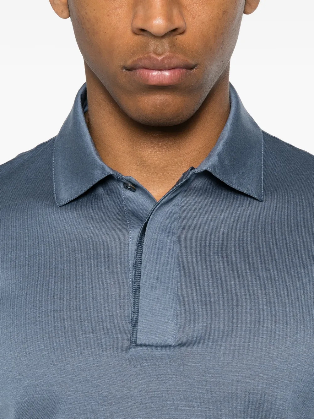 Canali Poloshirt met korte mouwen Blauw