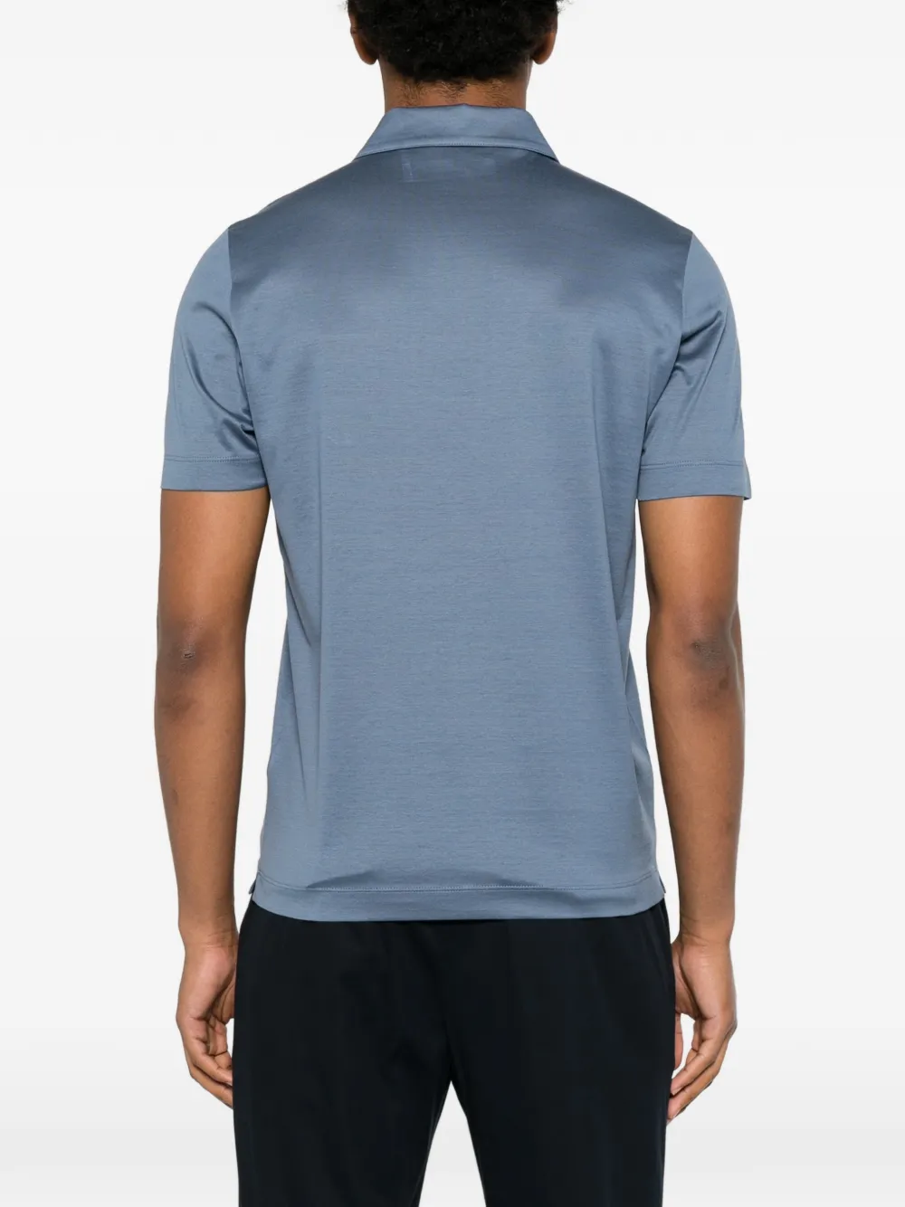 Canali Poloshirt met korte mouwen Blauw