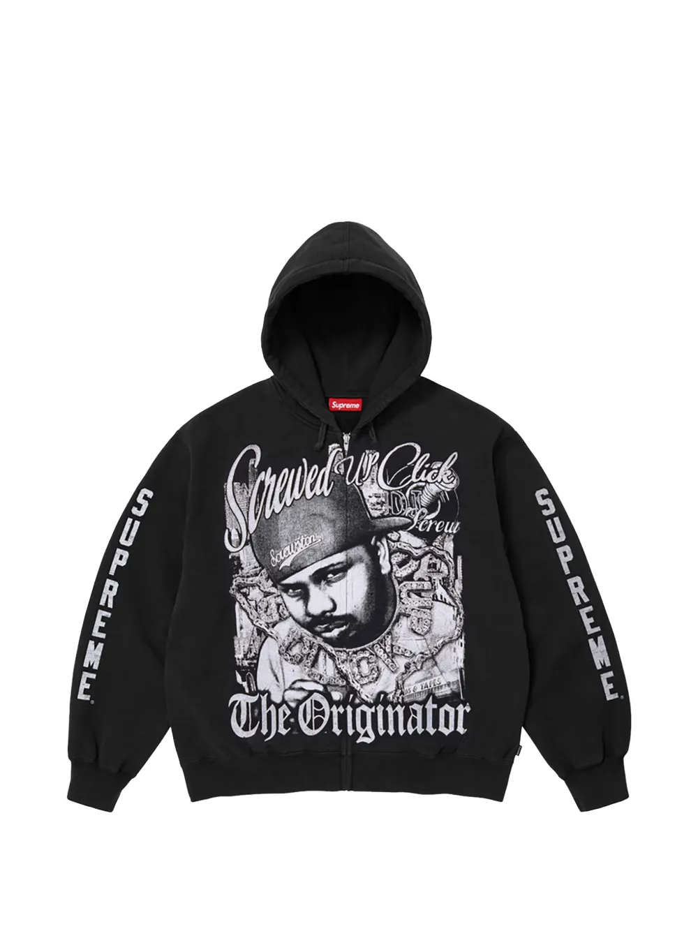 Supreme DJ Screw zip-up hoodie - Schwarz