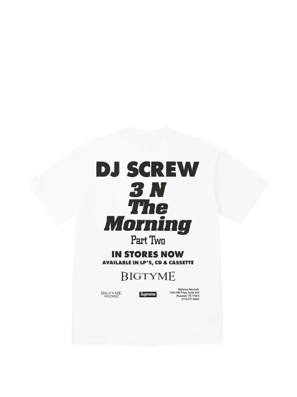 Supreme DJ Screw SUC T-shirt Wit