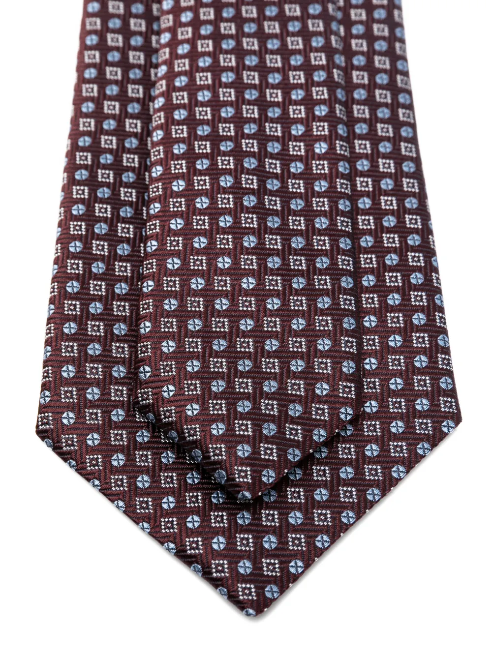 Canali Stropdas met geometrische print Bruin