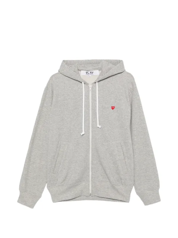 Comme des Garçons Play Heart-patch Hoodie in Grey