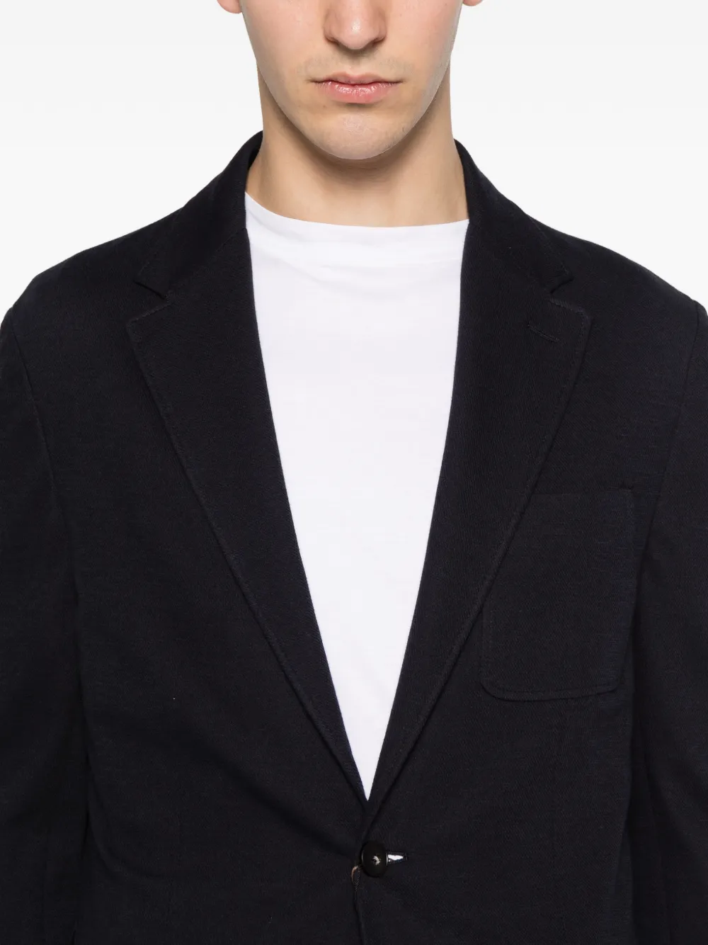 Canali Blazer met opgestikte zak en gekerfde revers Blauw