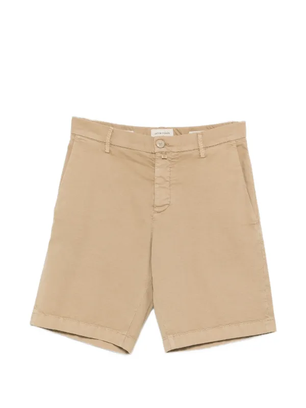 Jacob Cohën Logo-patch Shorts in Neutrals