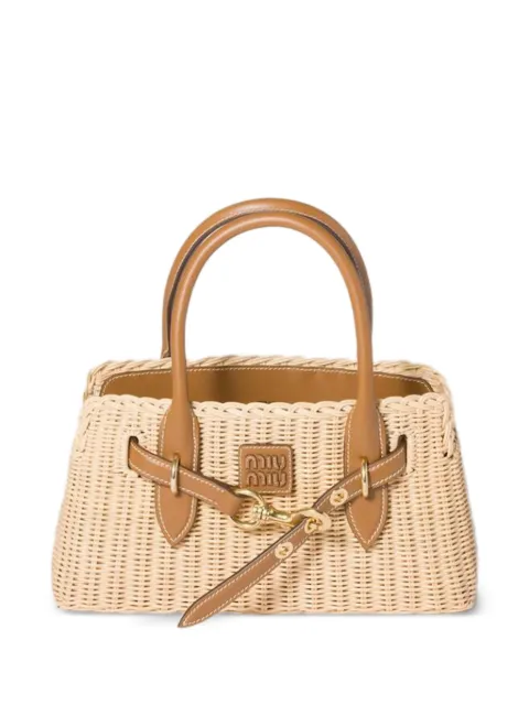 Miu Miu Aventure wicker and leather handbag