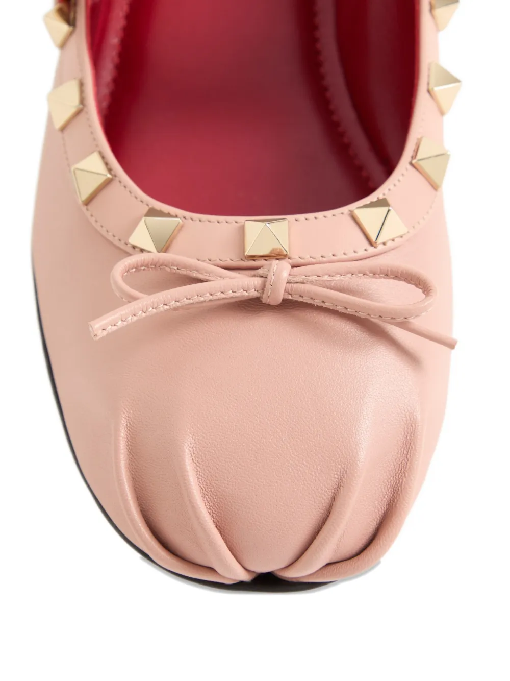 Valentino Garavani Mary-Jane Rockstud ballerina's in nappa leer Roze