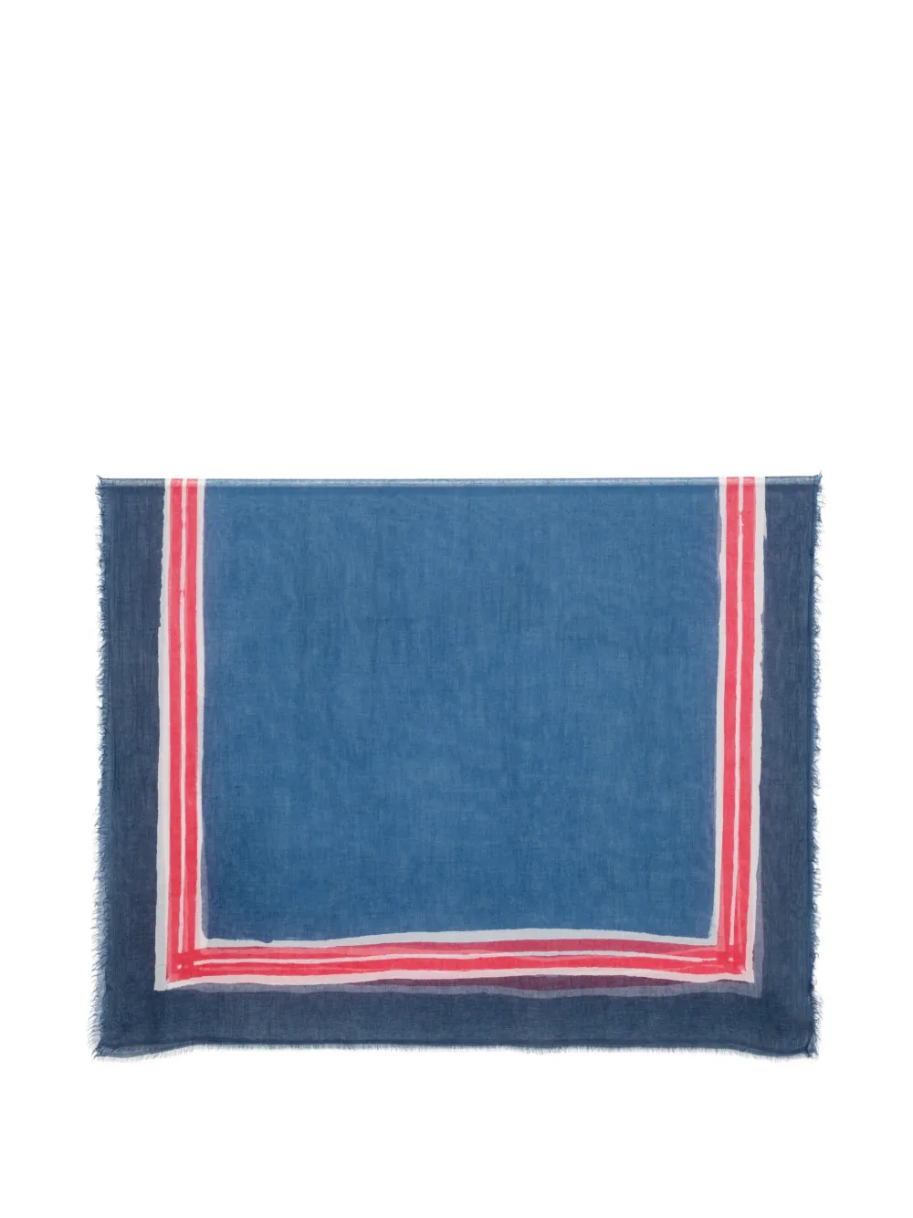Faliero Sarti stripe-pattern frayed scarf - Blu
