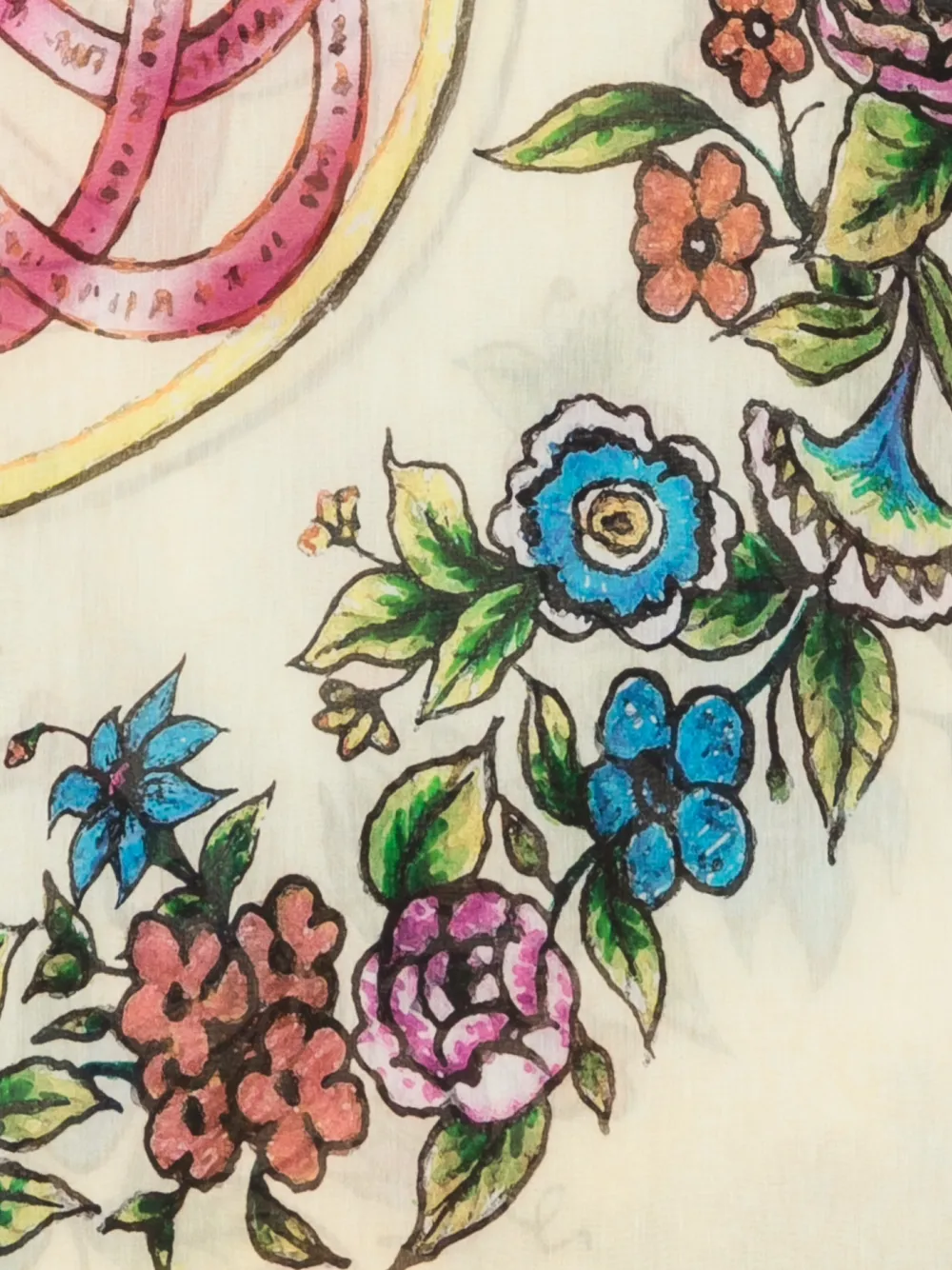 Faliero Sarti Marcella sjaal met bloemenprint en franje Beige
