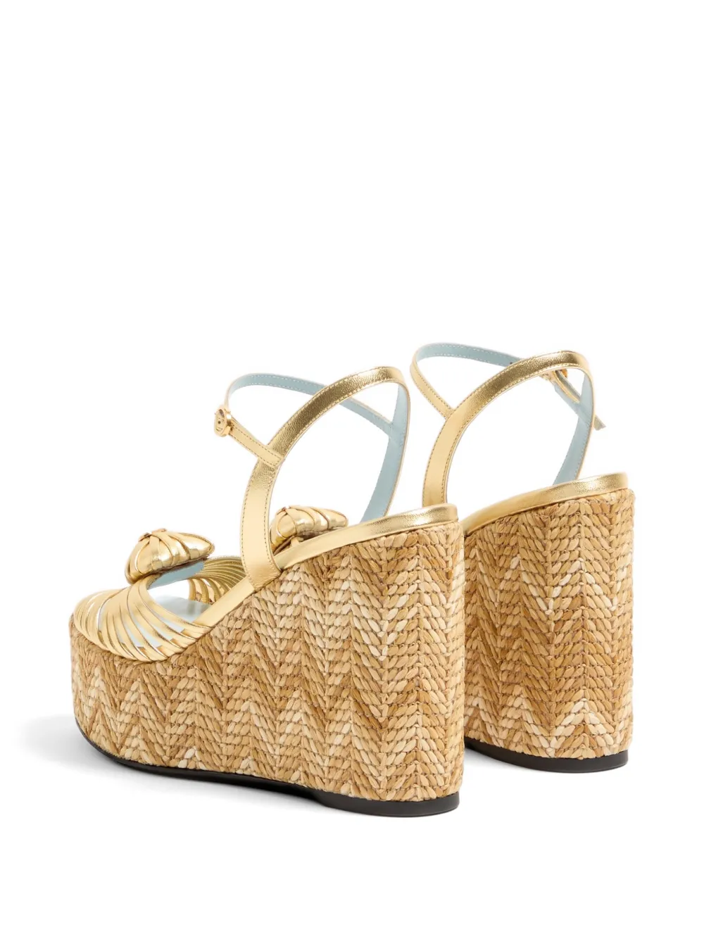 Valentino Garavani 110 mm Coeur Royal nappa leren sandalen met sleehak Goud