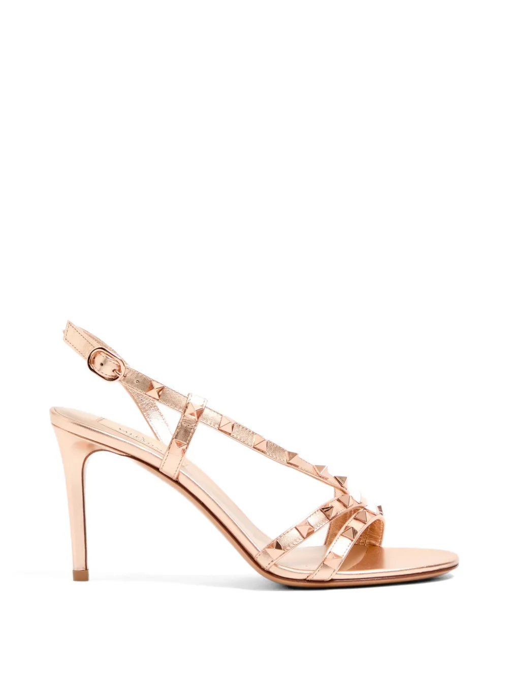 Valentino Garavani Rockstud gelamineerde nappa leren sandalen 85 mm Roze