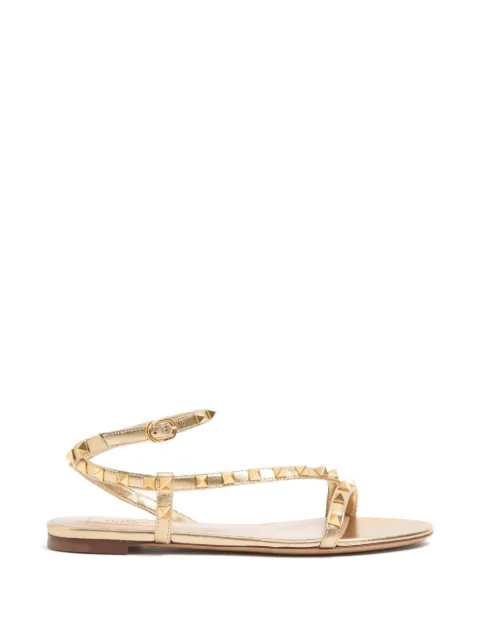 Valentino Garavani Rockstud laminated-nappa sandals