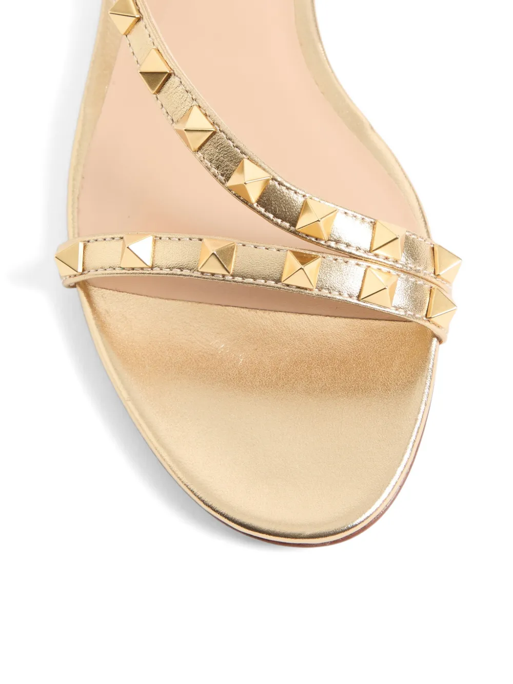 Valentino Garavani Rockstud gelamineerde nappa leren sandalen Goud