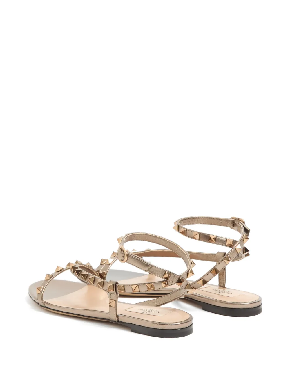 Valentino Garavani Rockstud gelamineerde nappa sandalen Goud