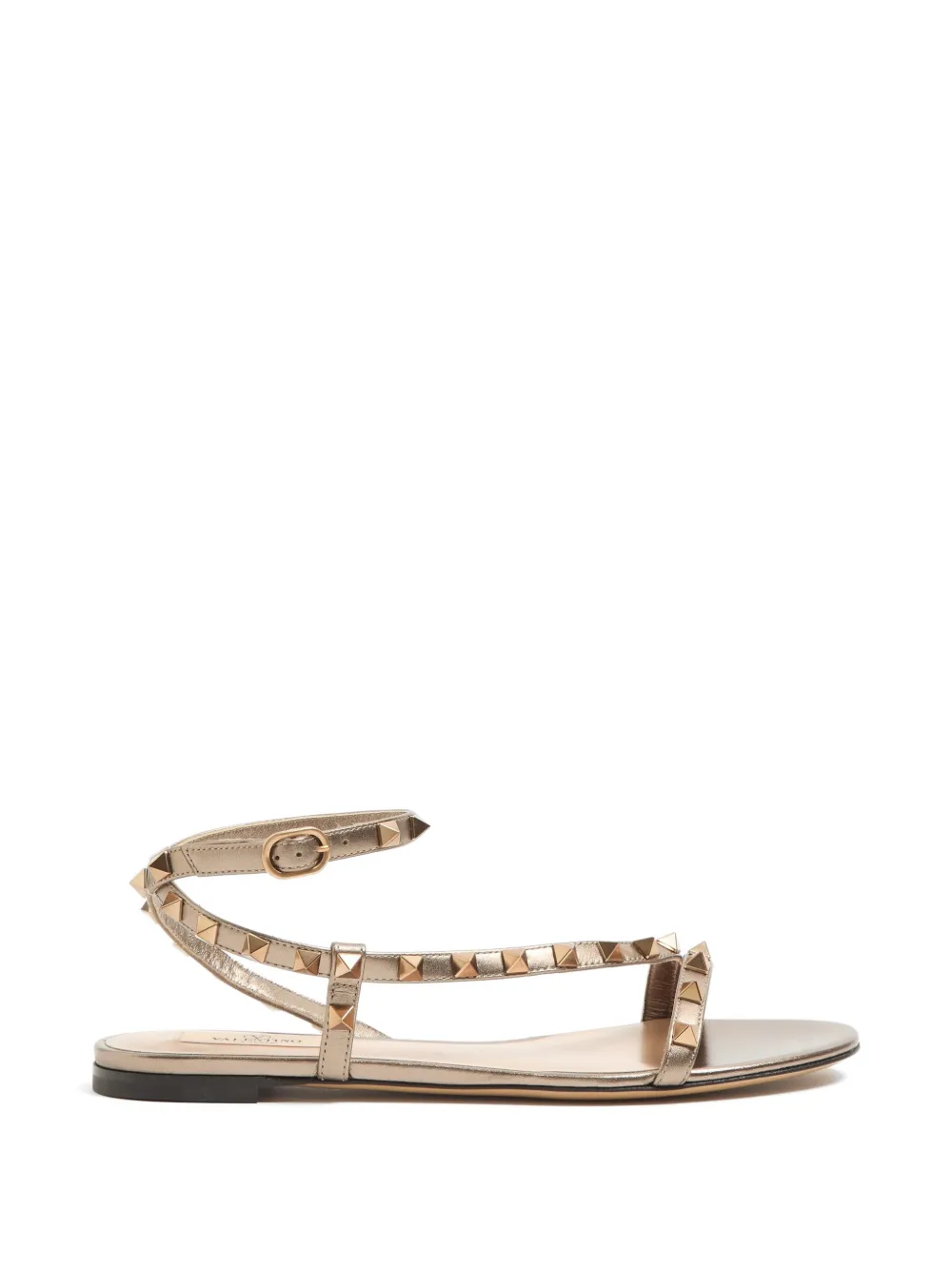 Valentino Garavani Rockstud gelamineerde nappa sandalen Goud