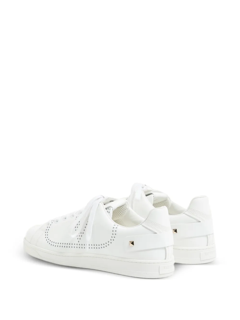 Valentino Garavani Backnet kalfsleren sneakers Wit