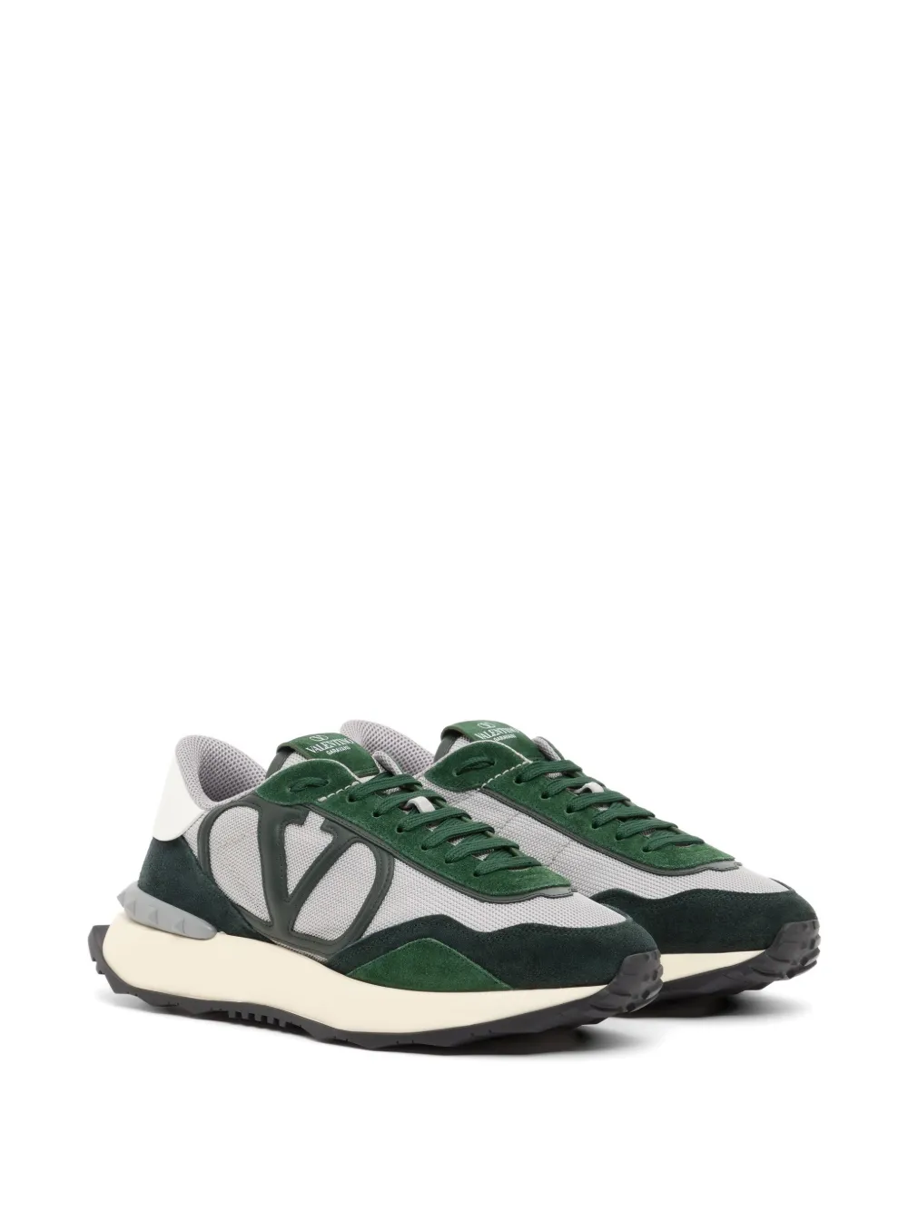 Valentino Garavani Netrunner canvas en suède sneakers Groen