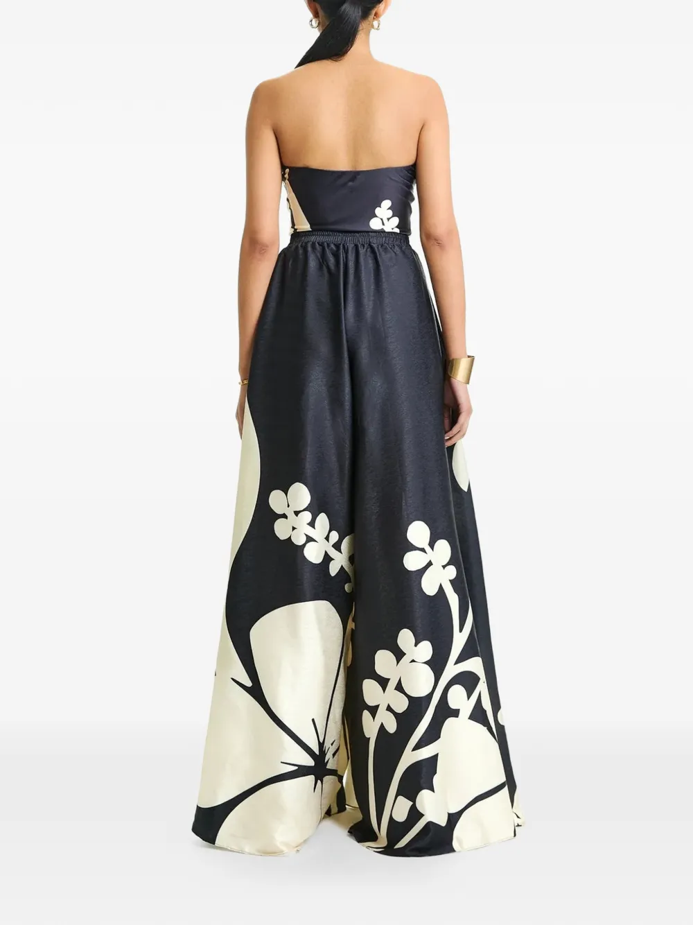 DIARRABLU Jant palazzo broek met bloemen-print Zwart