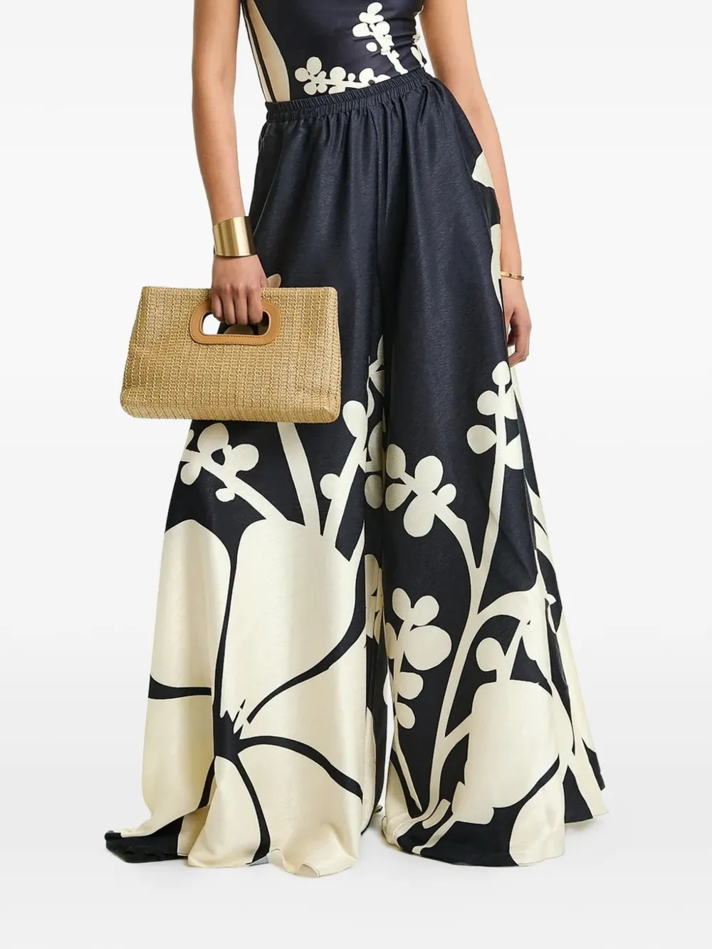 DIARRABLU Jant palazzo broek met bloemen-print Zwart