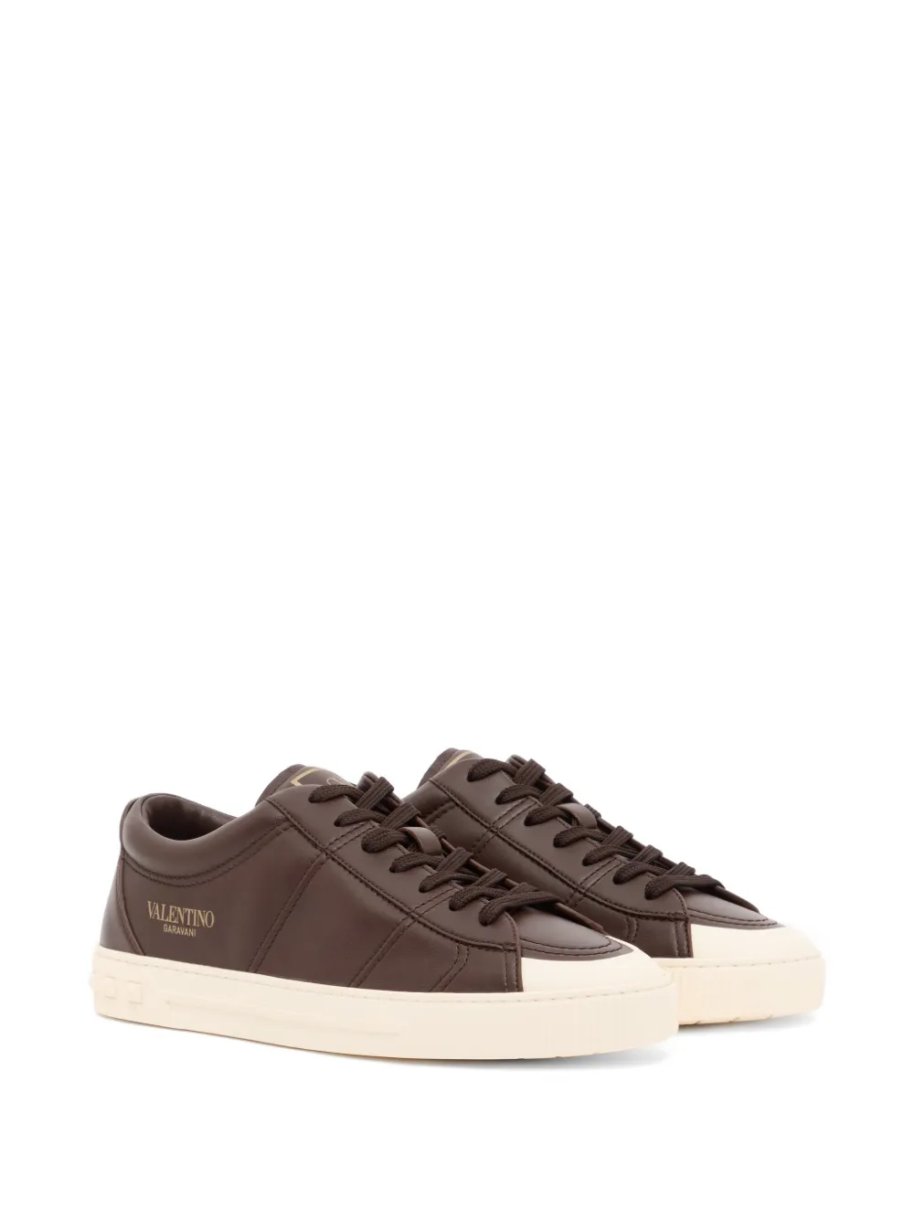 Valentino Garavani Cityplanet kalfsleren sneakers Bruin