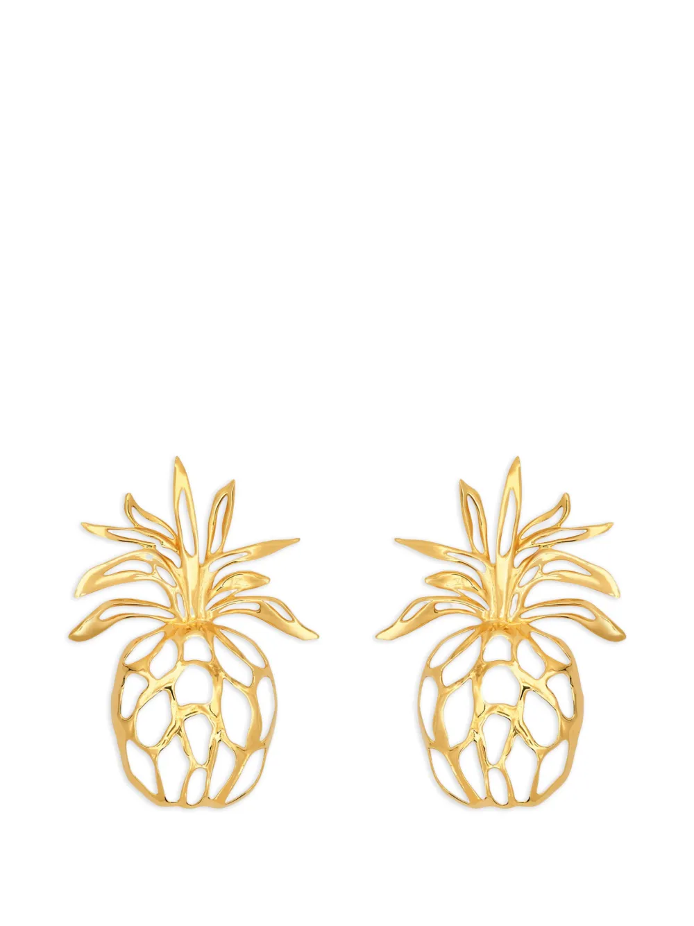 Oscar de la Renta Orecchini a clip a forma di ananas - Oro
