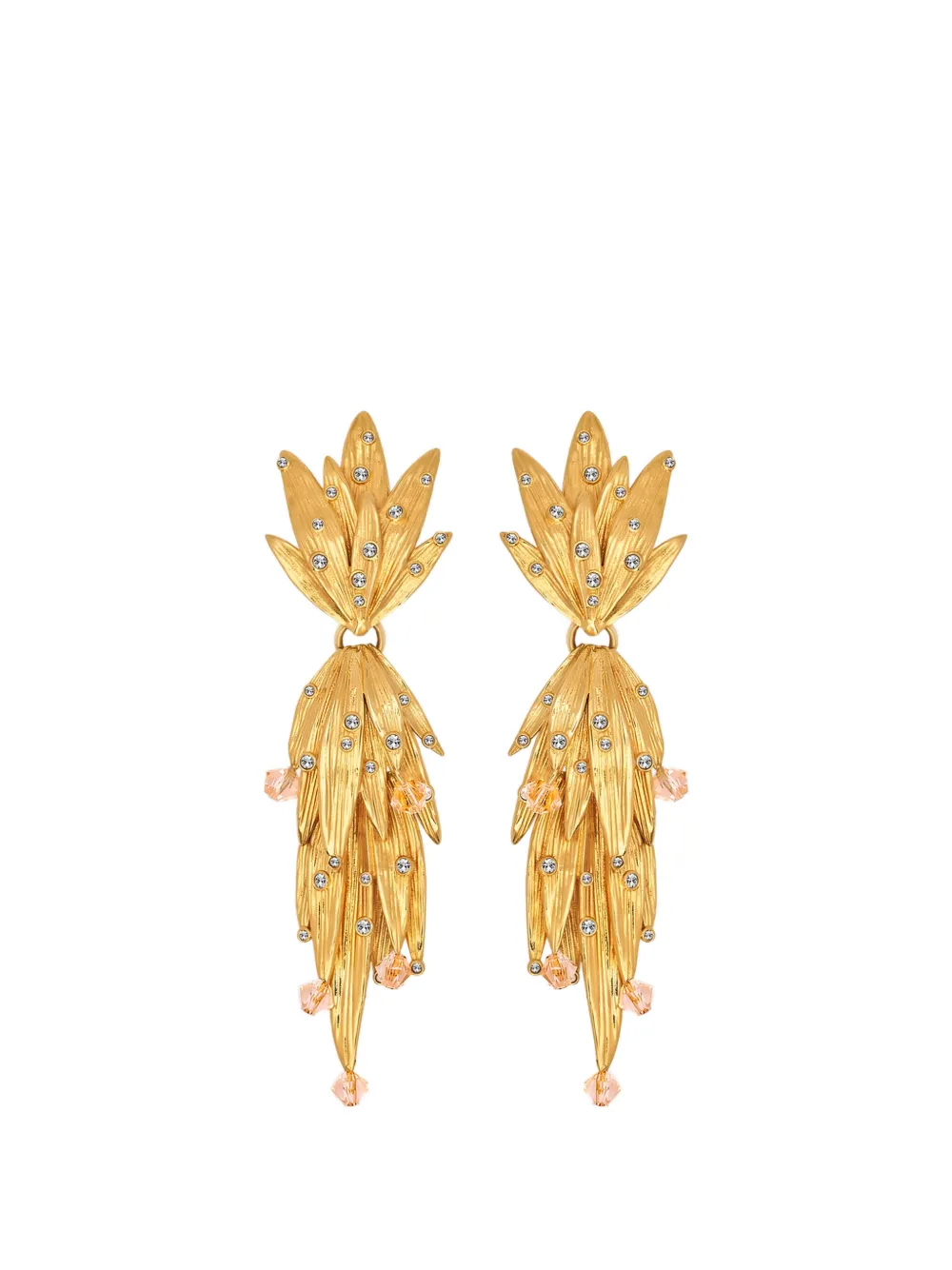 Oscar de la Renta palm leaf clip-on earrings - Oro
