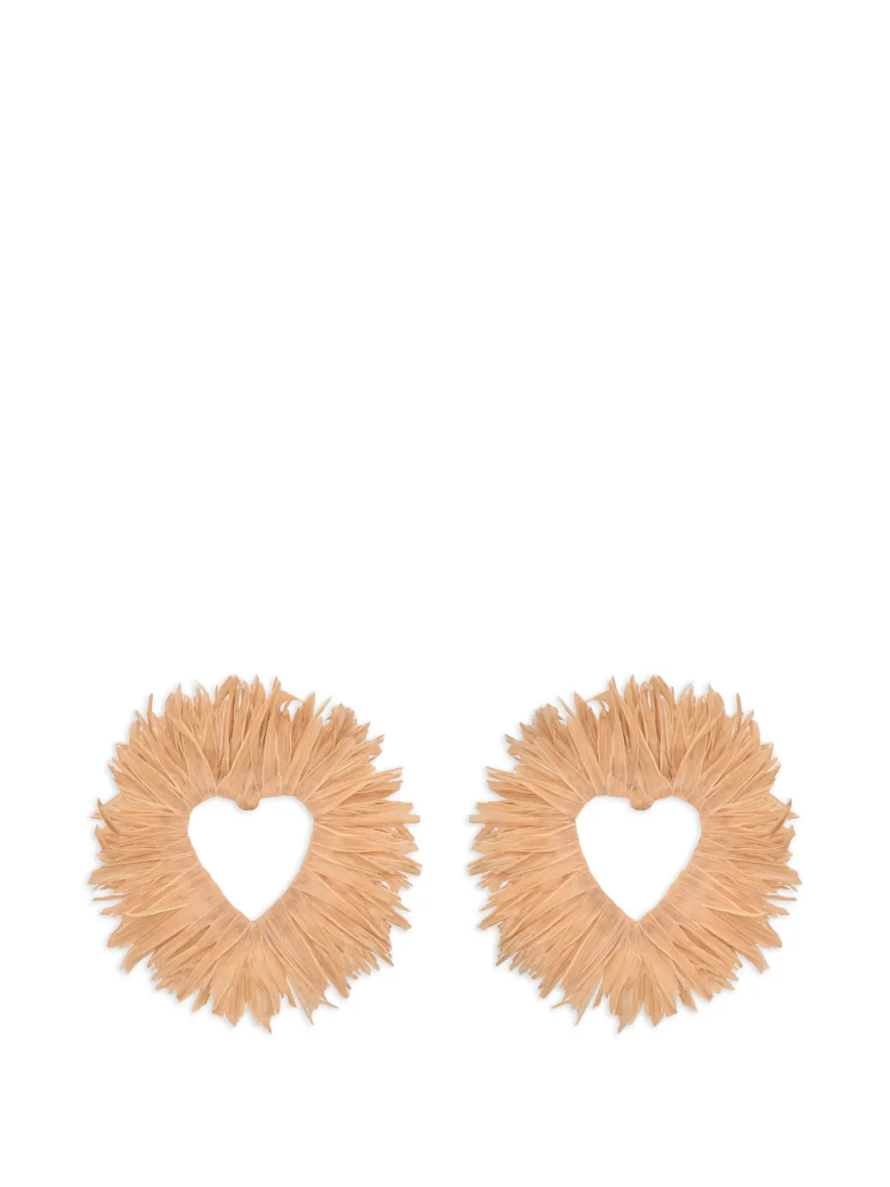 Oscar de la Renta raffia heart earrings - Toni neutri