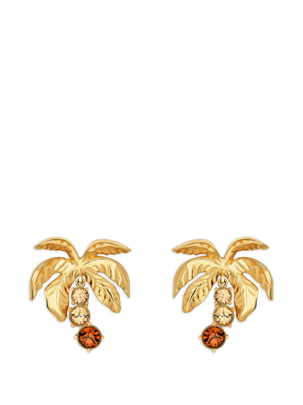 Oscar de la Renta Orecchini a clip con cristalli - Oro