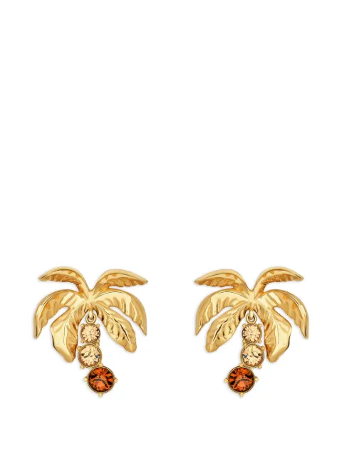 Oscar de la Renta aretes de clip con motivo de palmera