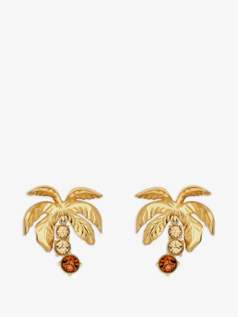 Oscar de la Renta aretes de clip con motivo de palmera