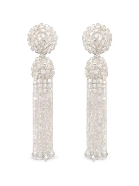 Oscar de la Renta aretes de clip con borla