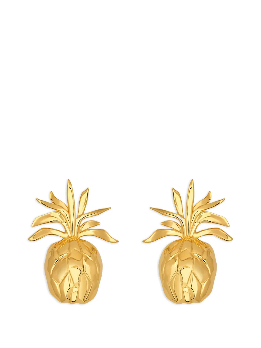 Oscar de la Renta pineapple clip-on earrings - Gold