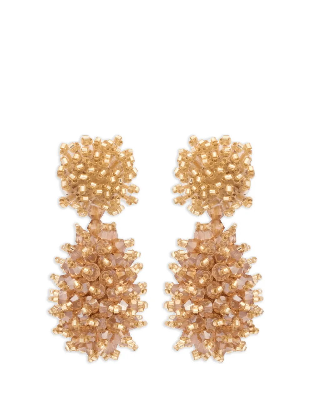 Oscar de la Renta beaded cluster drop earrings - Oro