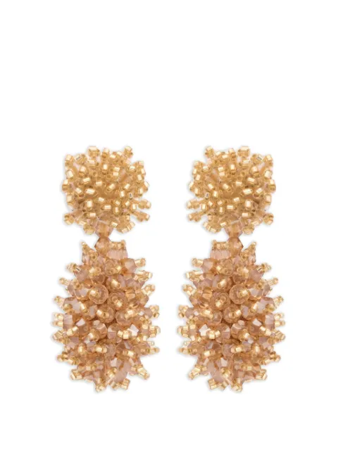Oscar de la Renta beaded cluster drop earrings