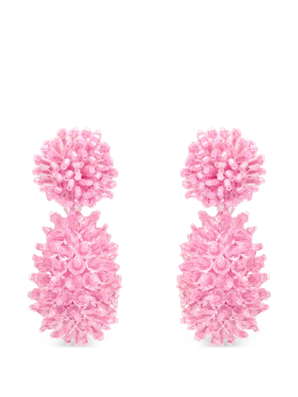 Oscar de la Renta beaded cluster drop earrings - Rosa