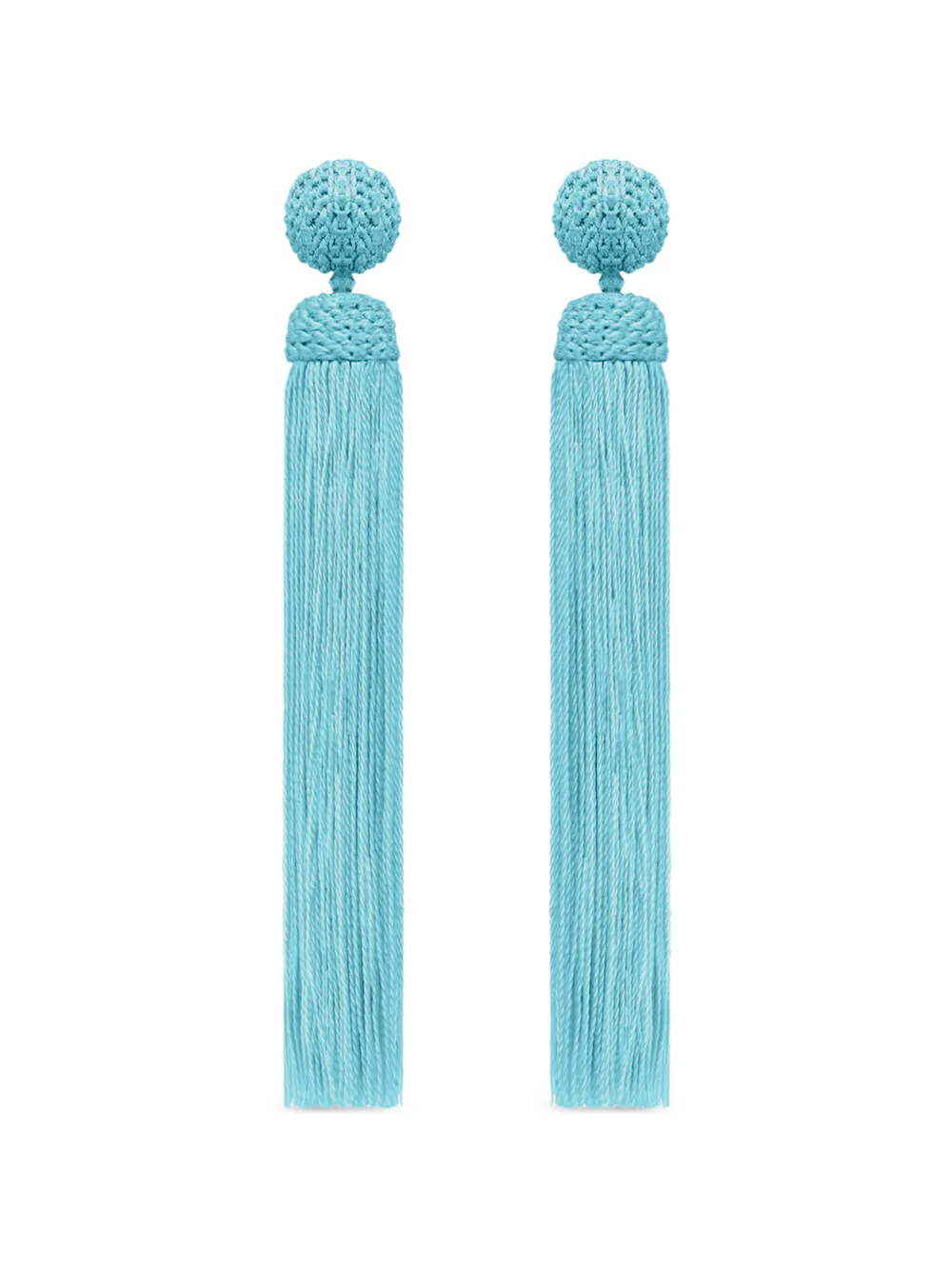 Oscar de la Renta silk rope tassel clip-on earrings - Blu