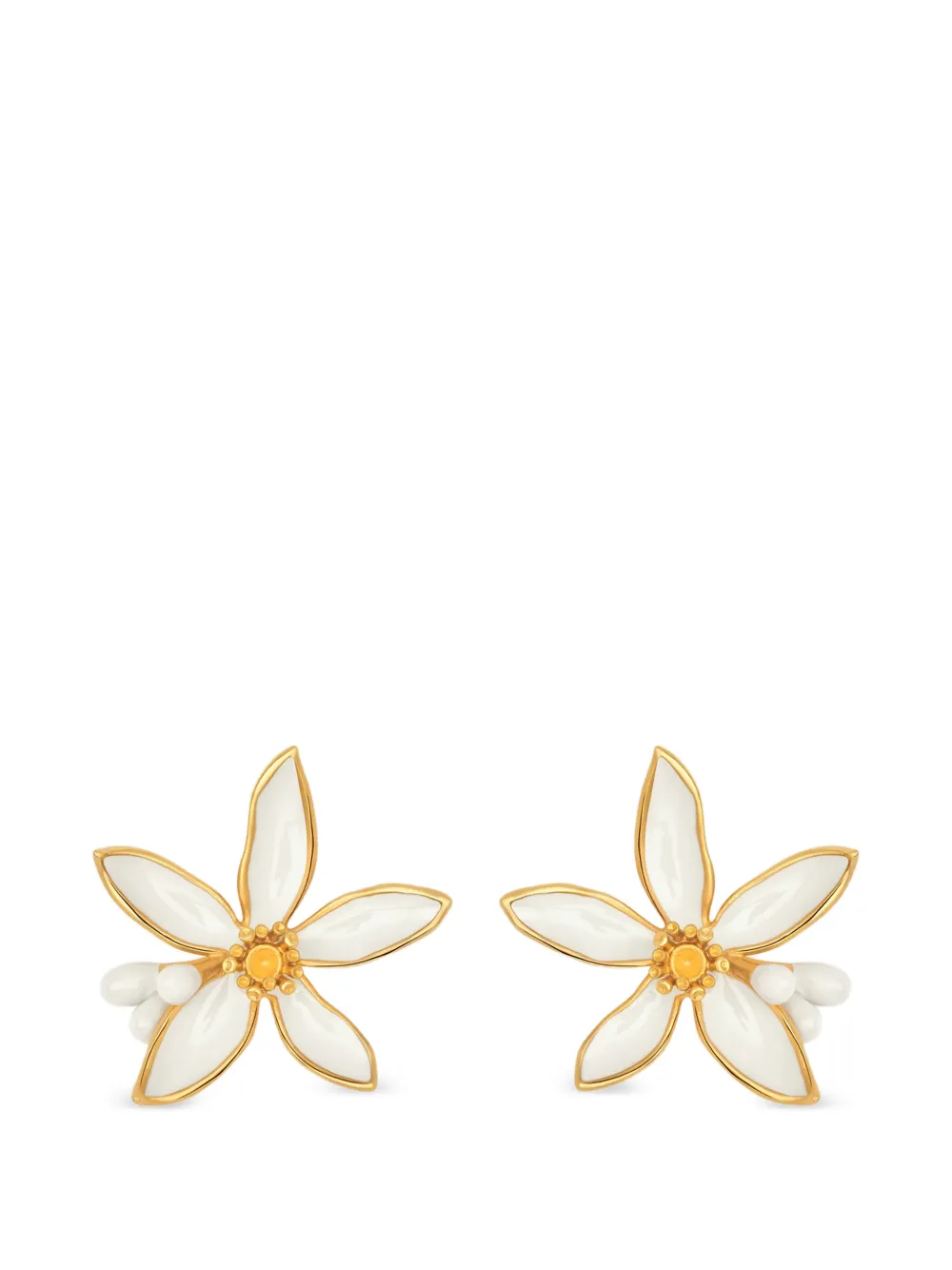Oscar de la Renta orange blossom earrings - Oro