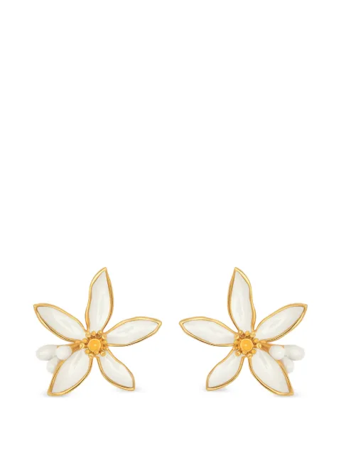 Oscar de la Renta orange blossom earrings