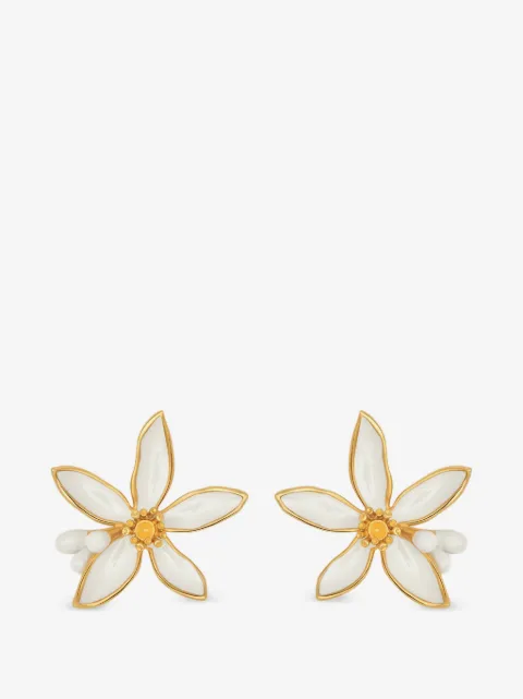 Oscar de la Renta orange blossom earrings