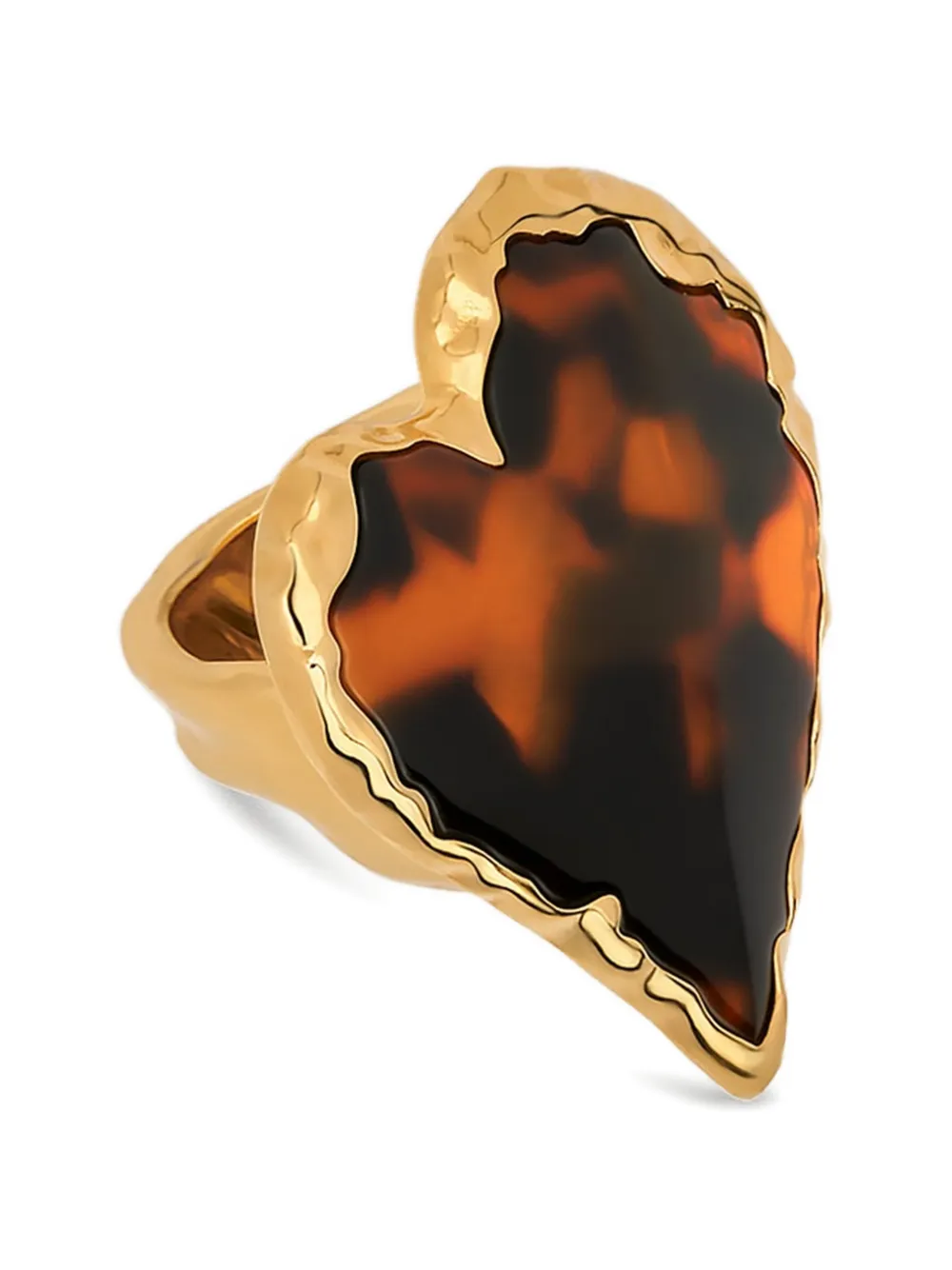 Oscar de la Renta Tortoise Stone Heart Ring in Gold, view 3