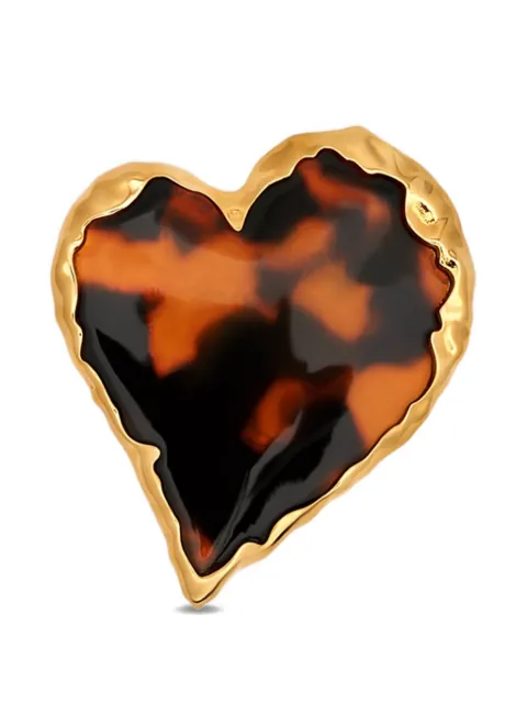 Oscar de la Renta anillo en forma de corazón con efecto de carey