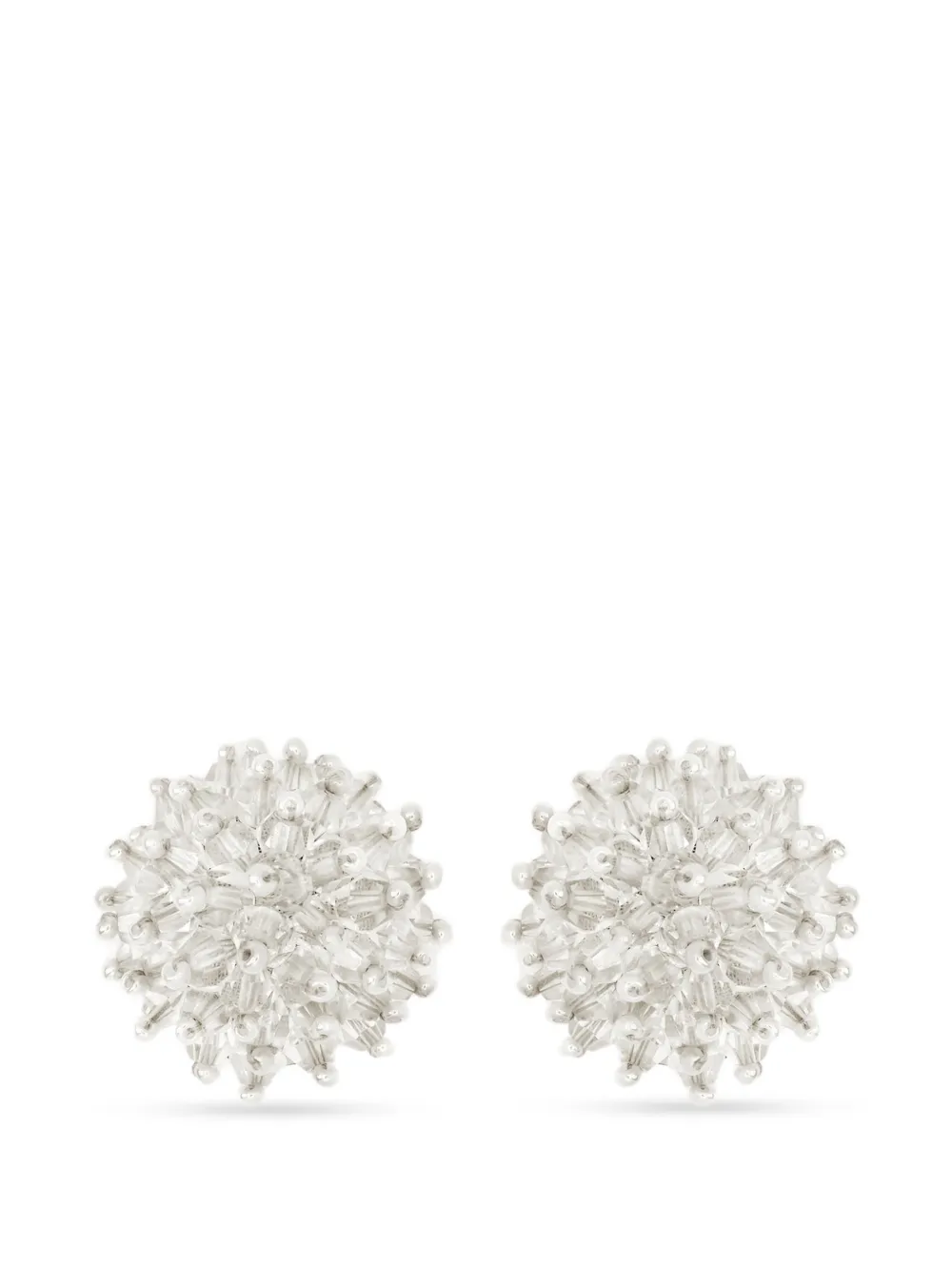Oscar de la Renta beaded cluster earrings - Argento