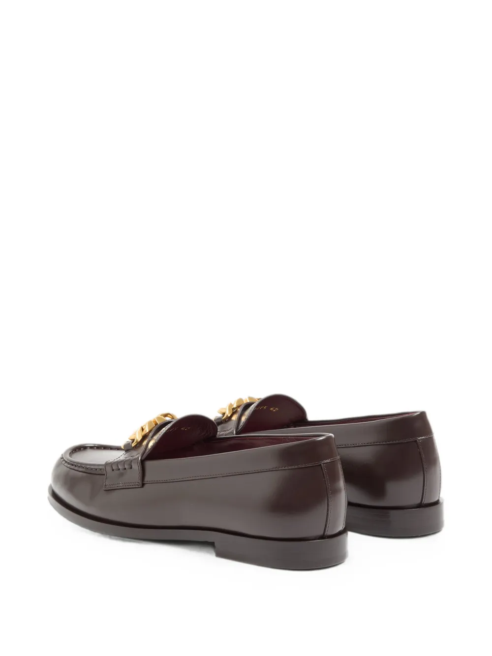Valentino Garavani Vlogo Chain kalfsleren loafers Bruin
