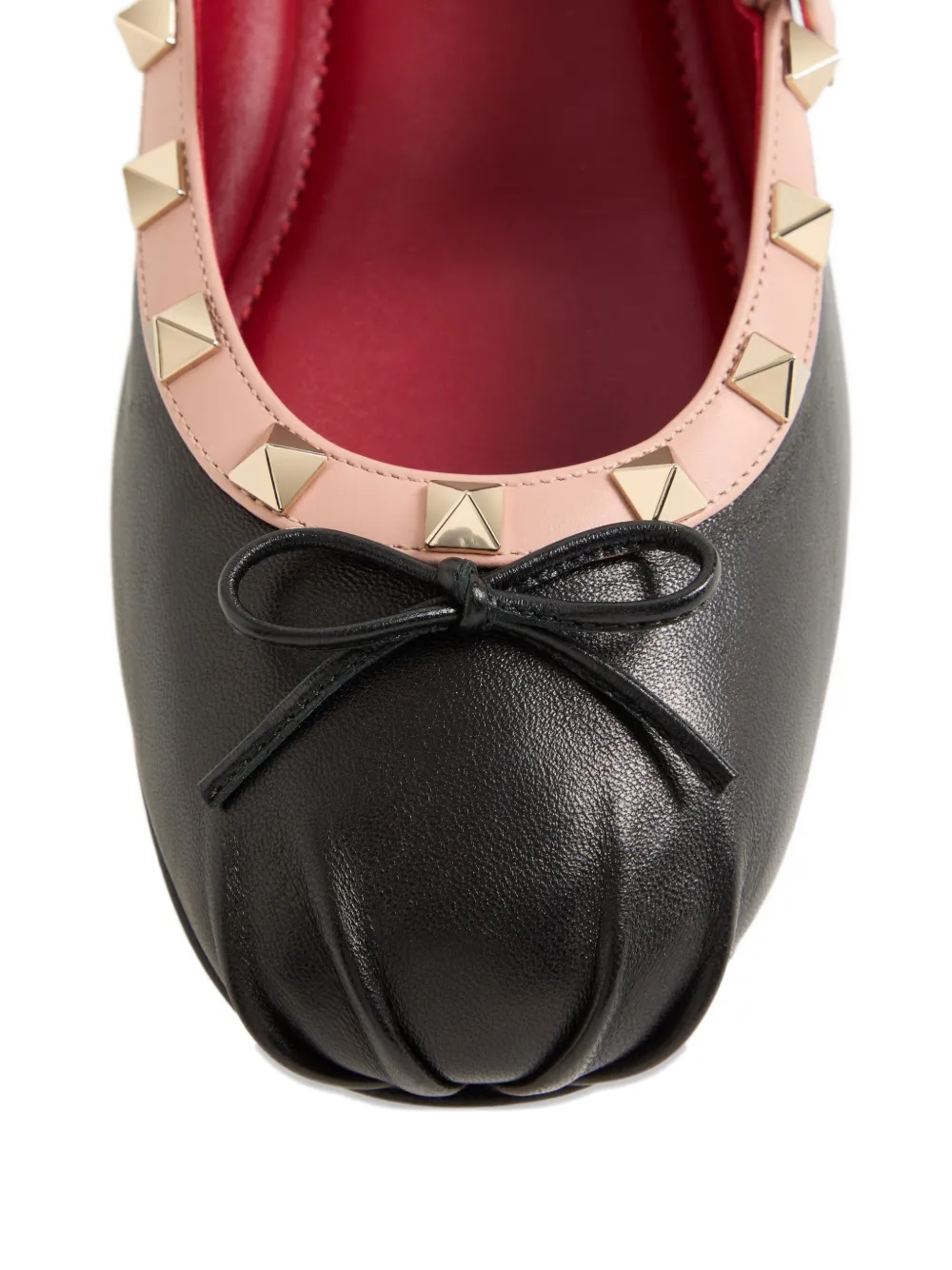 Valentino Garavani Mary-Jane Rockstud ballerina's in nappa leer Zwart