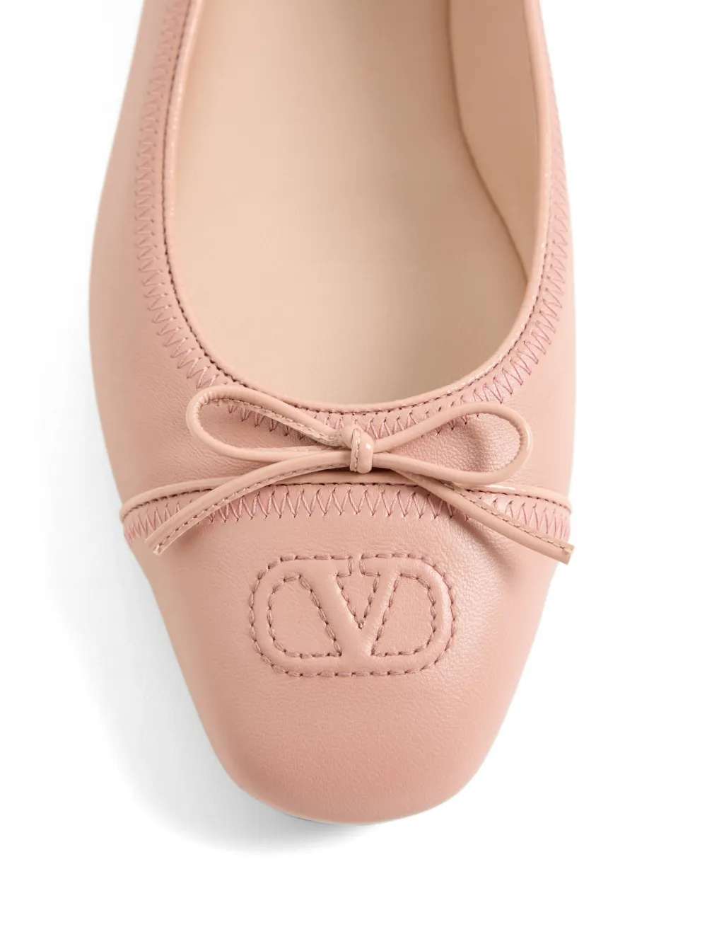 Valentino Garavani VLogo Signature nappe ballerina's Roze