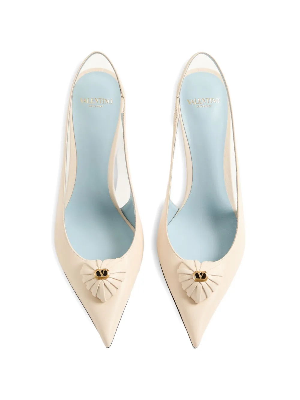 Valentino Garavani Coeur Royal slingback pumps 75 mm Beige