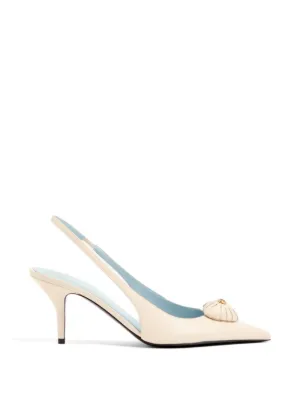 Valentino Garavani Vロゴ スリングバック パンプス | シルバートーン