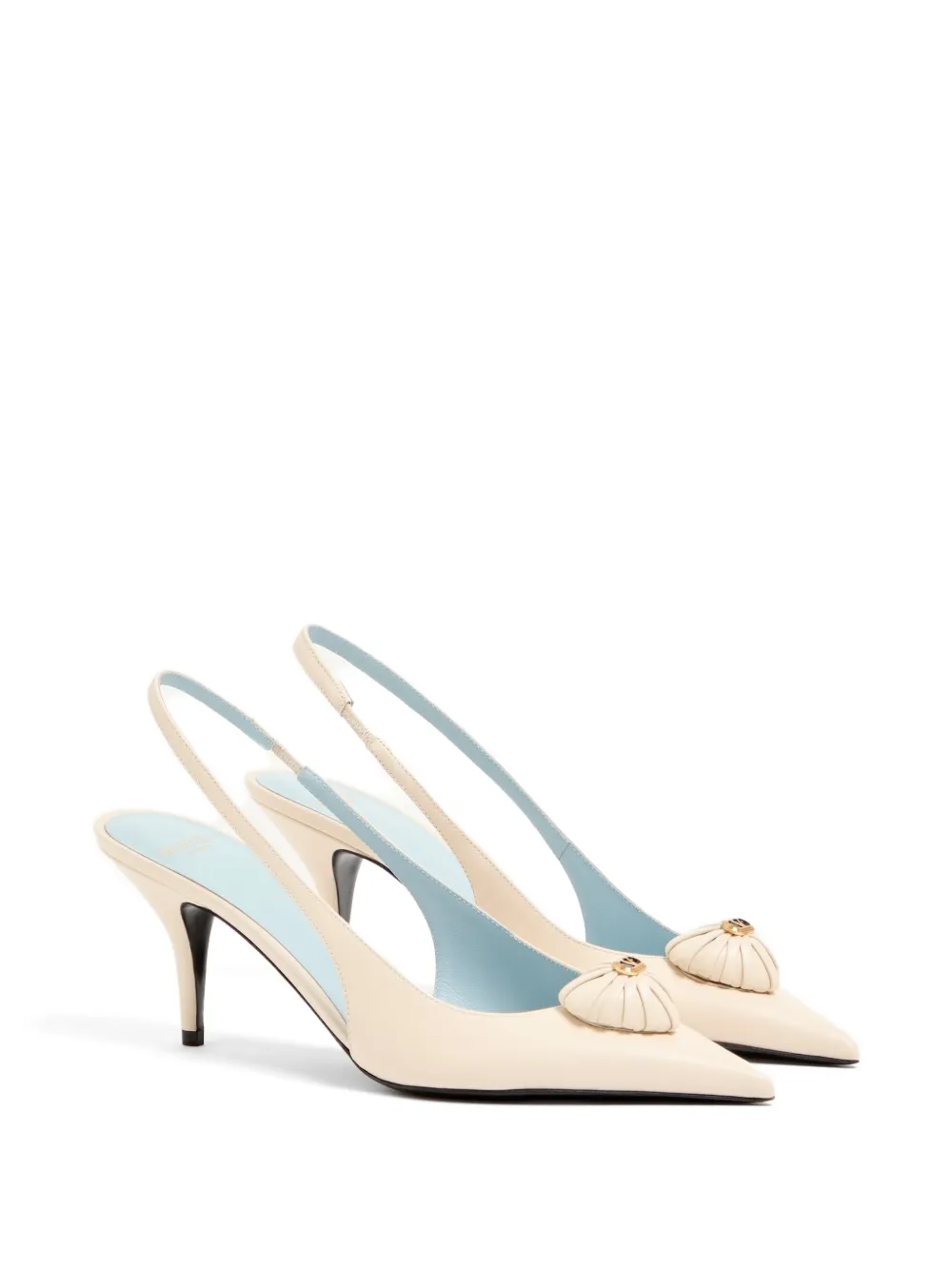 Valentino Garavani Coeur Royal slingback pumps 75 mm Beige